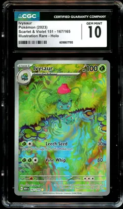 CGC 10 GEM MINT Ivysaur 167/165 ILLUSTRATION RARE 151 English Pokemon Card 193 - Image 2