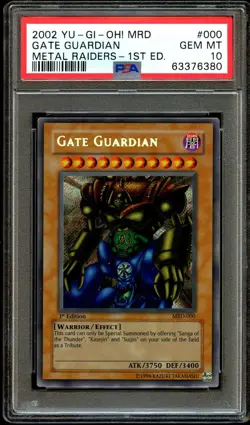 PSA 10 GEM MINT Gate Guardian MRD-000 SECRET RARE 1st Edition MRD Yugioh Card 80 - Image 2
