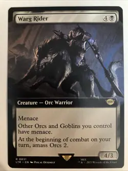 MTG Warg Rider *EXTENDED ART* The Lord of the Rings 0831 LTR NM - Image 1