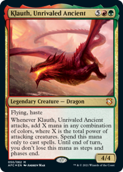 Klauth, Unrivaled Ancient - Foil Magic mtg Moderate Play, English Commander: Adv - Image 1