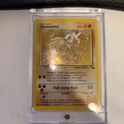 Pokemon Hitmonlee 7/62 Fossil Holo Rare Unlimited Basic 1999 Card - Image 1