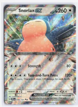 Pokemon TCG Snorlax ex 076/131 Prismatic Evolutions Holo Double Rare NM - Image 1
