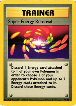Pokemon TCG Super Energy Removal 79/102 Base Set Unlimited HP - Image 1