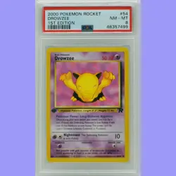 Pokemon 1st Edition Drowzee 54/82 Team Rocket PSA 8 NM/Mint - Image 1