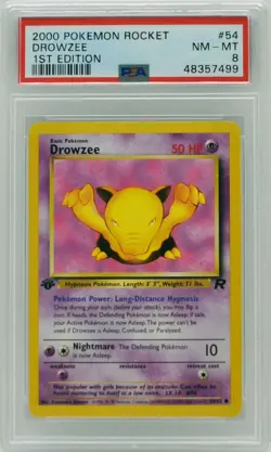 Pokemon 1st Edition Drowzee 54/82 Team Rocket PSA 8 NM/Mint - Image 3