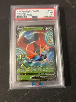 2020 Pokemon SWSH Vivid Voltage Orbeetle V #020 PSA 9 - Image 1