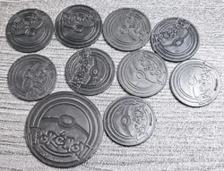 Pokemon x10 Jumbo and Standard Flip Coins Bundle - Pikachu, Raichu, Lucario - Image 2