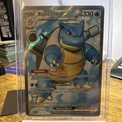 Pokemon TCG Blastoise EX Full Art Ultra Rare Holo 184/165 SV151 HP 330 English - Image 1