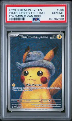 Pikachu With Grey Felt Hat 085 Pokemon X Van Gogh Pokemon PSA 10 *589 - Image 1