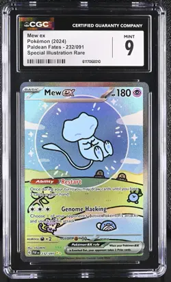Mew EX 232/091 Special Illustration Rare Paldean Fates Pokemon CGC 9 Mint *010 - Image 1