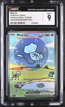 Mew EX 232/091 Special Illustration Rare Paldean Fates Pokemon CGC 9 Mint *012 - Image 1
