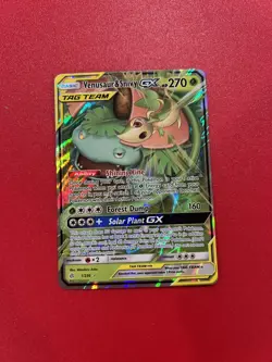 Pokemon TCG Venusaur Snivy GX Holo Card 1/236 Sm-Cosmic Eclipse - Image 1