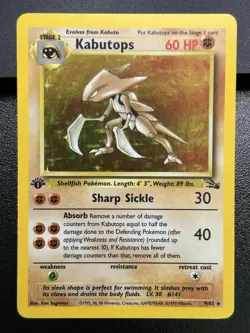 KABUTOPS Pokemon Card - WOTC - 1st Edition - Fossil - 9/62 - HOLO - NM (B) - Image 2