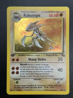 KABUTOPS Pokemon Card - WOTC - 1st Edition - Fossil - 9/62 - HOLO - NM (B) - Image 3
