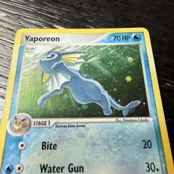 Pokemon TCG English Card Pop Series 3 Vaporeon 6/17 Holo Rare - MP - Image 2