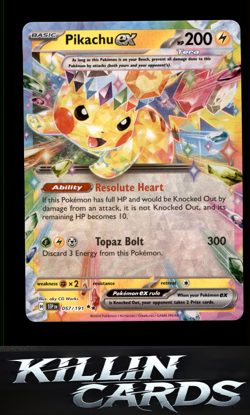 Pikachu ex - 057/191 057/191 Pokemon Double Rare SV08: Surging Sparks Card NM - Image 1