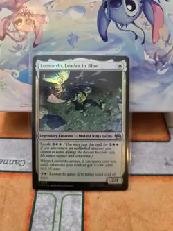 NM Foil Leonardo, Leader in Blue, MTG, TMNT, Magic the Gathering, 16 - Image 1