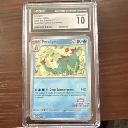 Pokemon Feraligatr 213 Promo Illustration Contest 2024 Winner CGC 10 Regular - Image 1