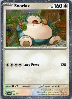 Pokemon TCG Snorlax 122/215 Scarlet Violet Black Star Promos Cosmos Holo NM - Image 1