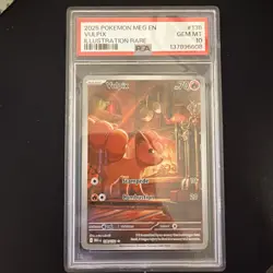 PSA 10 Vulpix 138/132 Illustration Rare Mega Evolution 2025 Pokemon - Image 1