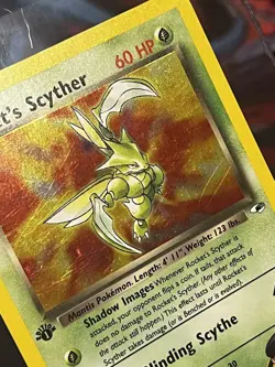 Pokemon TCG Rockets Scyther First Edition Holo 13/132 Gym Heroes 2000 LP Swirl - Image 4