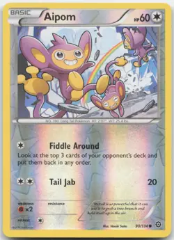 Aipom 90/114 Reverse Holo XY - Steam Siege Pokemon Card NM - Image 1