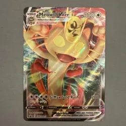Pokemon Meowth VMAX SWSH005 Full Art Promo TCG Card Ultra Rare Holo - Image 1