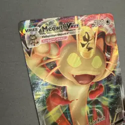 Pokemon Meowth VMAX SWSH005 Full Art Promo TCG Card Ultra Rare Holo - Image 3