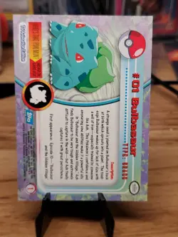 Bulbasaur Topps Pokemon Card 1 #01 Blue Logo TV Animation Edition Series NM - Image 2