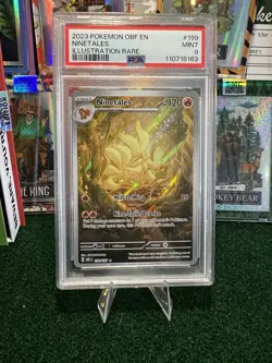 Pokemon Ninetales Illustration Rare Holo SV03 Obsidian Flames PSA 9 #199/197 - Image 1