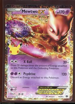 Mewtwo EX 54/99 NM SWSH Celebrations Classic Collection Black White Pokemon - Image 1