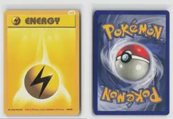 LIGHTNING ENERGY 100/102 BASE SET INK ERROR POKEMON TCG LP - Image 3
