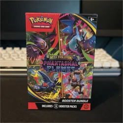 Pokemon Mega Evolution Phantasmal Flames Booster Bundle 6 Packs - Image 1