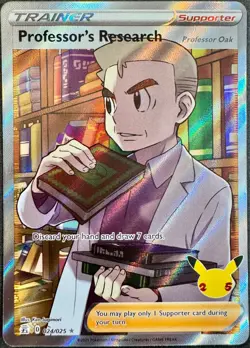 Professor's Research 24/25 Holo Trainer Pokemon Celebrations CEL 2021 NM English - Image 1