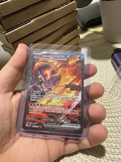 Team Rocket’s Moltres ex 229/182 Secret Rar STAMPED Destined Rivals Pokemon NM+ - Image 2