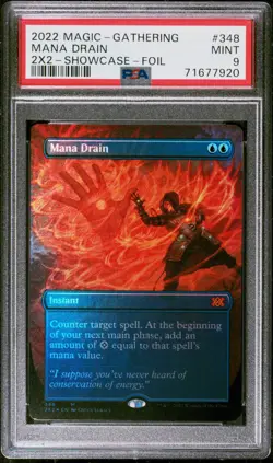 PSA 9 Mana Drain 2022 MTG Double Masters 2x2 Showcase Foil - Image 1