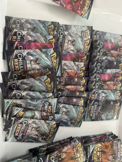 Pokemon TCG English 28 Booster Pack Lot - Sword & Shield Chilling Reign - Image 1