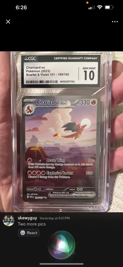 Pokemon TCG Scarlet & Violet Charizard EX 199/165 Sir English CGC 10 - Image 3