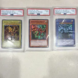 Konami Yu-Gi-Oh! Legendary Collection Divine-Beast Trio PSA Graded Cards Lot - Image 1