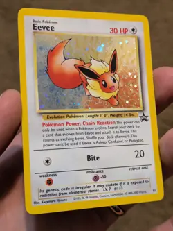 Eevee 11 LV. 7 #133 Black Star Promo Holo Pokemon Card VINTAGE WOTC MP - Image 2