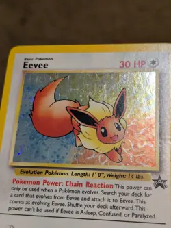 Eevee 11 LV. 7 #133 Black Star Promo Holo Pokemon Card VINTAGE WOTC MP - Image 4