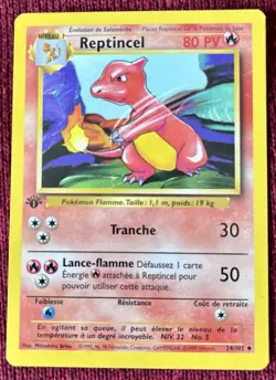 Pokemon TCG Reptincel 1st Edition Base Set French 24/102 Card 1999 - Image 1