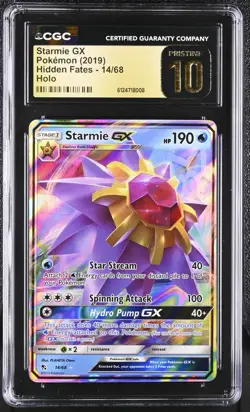 2019 Pokemon SM Hidden Fates Starmie GX Holo #14/68 CGC 10 Pristine - Image 1