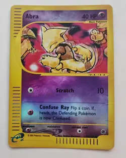 VERY RARE ABRA POKEMON CARD TCG 93/165 HOLO EXPEDITION BASE SET LP - Image 1