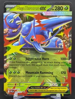 Pokemon Mega Heracross ex #004/094 English Phantasmal Flames Double Rare - Image 1