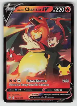 Lance's Charizard V SWSH133 Promo SWSH Black Star Pokemon NM - Image 1
