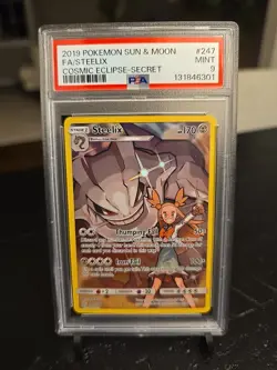 Pokemon 2019 Sun & Moon #247 FA/Steelix Cosmic Eclipse PSA 9 Mint - Image 1