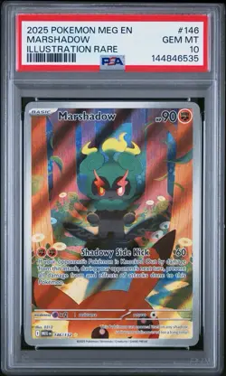 2025 POKEMON MEG EN-MEGA EVOLUTION ILLUSTRATION RARE #146 MARSHADOW PSA 10 - Image 1