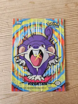 2000 Topps TV Animation Series 2 Rattata #19 9 of 10 Sticker Puzzle Pokemon - Image 1