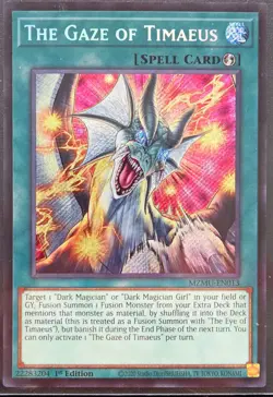 Yugioh The Gaze of Timaeus MZMU-EN013 Secret Rare 1st Edition NM - Image 1